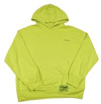 Limetková mikina s nápisem a nášivkou a kapucí ZARA