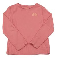 Růžové žebrované triko s duhou F&F