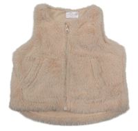 Světlerůžová kožešinová podšitá vesta so cute