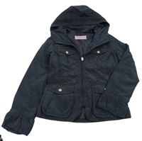 Tmavomodrá šusťáková jarní bunda s kapucí OVS