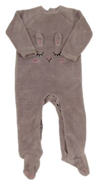 Starofialová plyšová kombinéza se zajíčkem St. Bernard