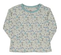 Bílo-světlemodré triko s medvídky a týpí Molly&Jake