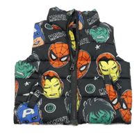 Černá prošívaná šusťáková zateplená vesta s Avengers H&M