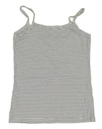 Bílo-tmavomodrý pruhovaný top