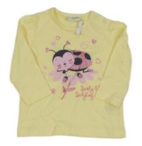 Nové - světležluté triko s beruškou a srdíčky orsolino