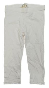 Bílé capri legíny s kanýrky H&M