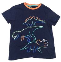 Tmavomodré tričko s dinosaury M&S