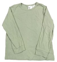 Světlezelené žebrované triko H&M