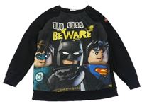 Černá mikina s Lego Batmanam a Supermanem George