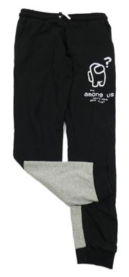 Černo-šedé tepláky s Among Us George