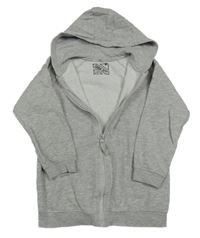 Šedá melírovaná propínací mikina s kapucí Matalan