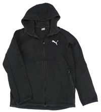 Černá propínací mikina s logem a kapucí Puma