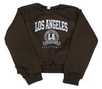 Hnědá crop mikina s nápisem Shein