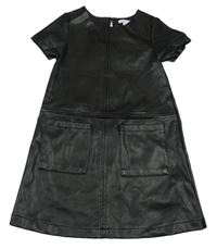 Černé koženkové šaty Primark