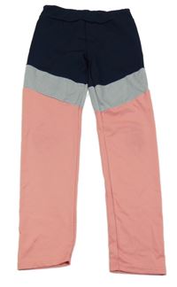 Tmavomodro-růžovo-šedé sportovní legíny Topolino