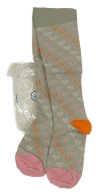 Nové - Šedé podkolenky se srdíčky