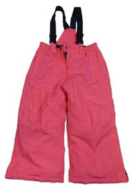 Neonově růžové šusťákové oteplovačky s kšandami Kiki&Koko