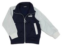 Tmavomodro-světlemodrá sportovní propínací mikina s logem Puma