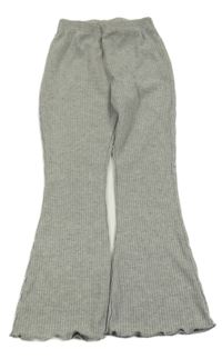 Šedé melírované žebrované flare legíny Shein