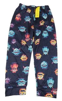 Nové - Tmavomodré pyžamové kalhoty s příšerkami Shein