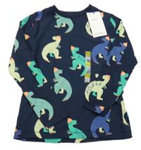 Nové - Tmavomodré triko s dinosaury M&S
