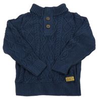 Tmavomodrý svetr s knoflíky C&A