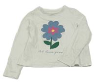 Smetanové triko s květinou Primark