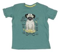 Zelené tričko se psem Pocopiano