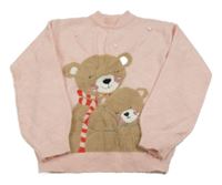 Růžový svetr s medvědy Primark