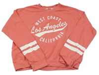 Korálová mikina s nápisem H&M