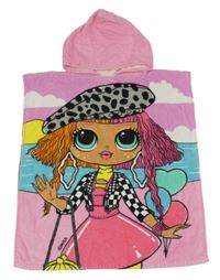 Růžovo-barevné froté osuškové pončo s kapucí - L.O.L. Surprise