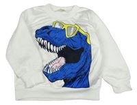 Bílá mikina s dinosaurem