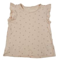 Růžové tričko s třešněmi H&M