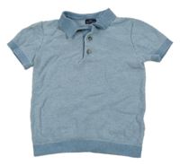 Modro-bílý melírovaný polo svetr Next