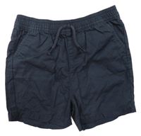 Tmavomodré plátěné kraťasy Primark