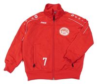 Červená sportovní propínací mikina s potiskem Jako