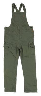 Khaki plátěné laclové kalhoty s kapsami H&M
