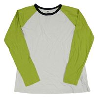 Bílo-limetkové triko H&M