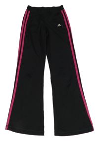 Černé sportovní funkční flare tepláky s logem Adidas