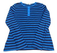 Tmavomodro-modré pruhované pyžamové triko H&M