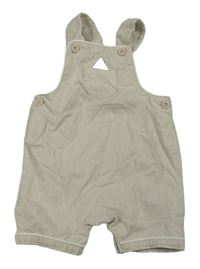 Světlebéžové lněné laclové kraťasy s kapsou Mothercare