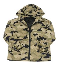 Khaki-černá army šusťáková podzimní bunda s kapucí zn. shein