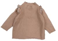 Světlerůžový lehký svetr s volánky Primark