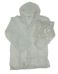 Bílá pláštěnka s kapucí 