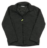 Tmavošedá melírovaná fleecová propínací mikina H&M