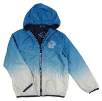 Modro-bílá šusťáková jarní bunda s kapucí C&A