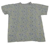 Šedo-modro-žluté vzorované tričko Primark