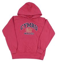 Růžová mikina s nápisem a kapucí 