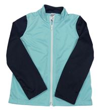 Modro-tmavomodrá sportovní funkční propínací mikina Decathlon