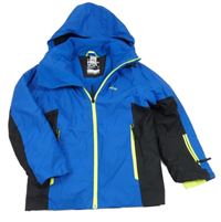 Modro-černá šusťáková funkční lyžařská bunda s kapucí wedze